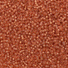 Miyuki Round Seed Bead 11/0 Silver Lined Dyed Salmon 22g Tube (553)