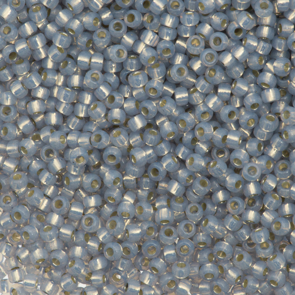 Miyuki Round Seed Bead 11/0 Silver Lined Dyed Blue Grey 22g Tube (576)