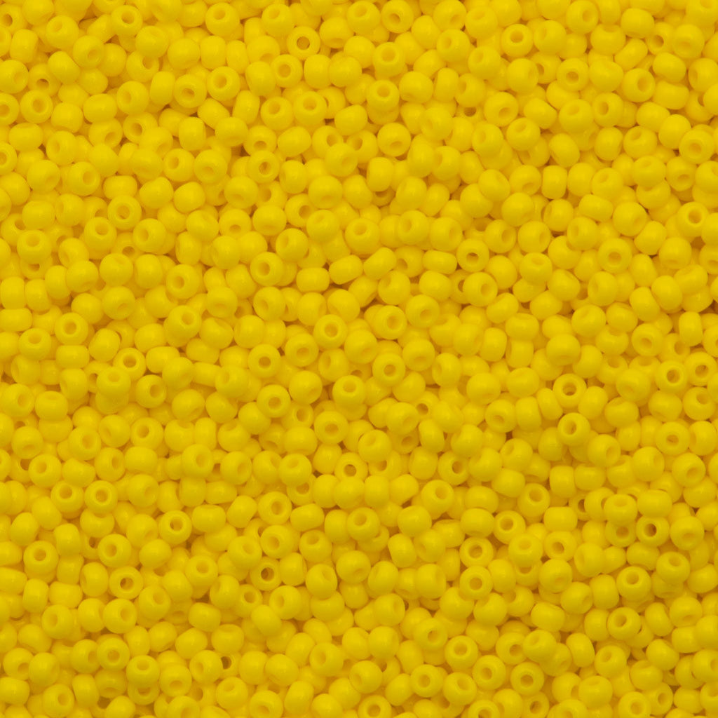 50g Czech Seed Bead 10/0 Opaque Dark Yellow (83130)