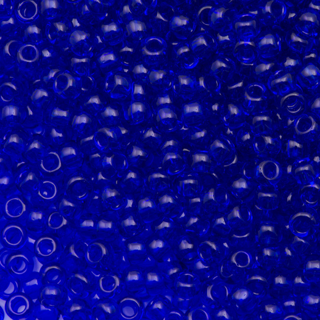 Toho Round Seed Bead 8/0 Transparent Cobalt 2.5-inch tube (8)