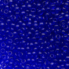 Toho Round Seed Bead 8/0 Transparent Cobalt 5.5-inch tube (8)