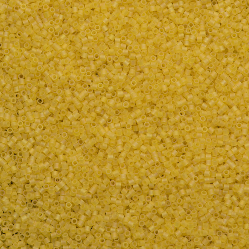 Miyuki Delica Seed Bead 15/0 Matte Transparent Yellow AB 2-inch Tube DBS854