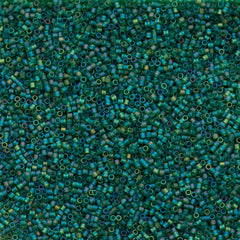 Miyuki Delica Seed Bead 15/0 Matte Transparent Dark Green AB 2-inch Tube DBS859