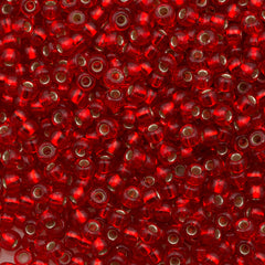 Miyuki Round Seed Bead 6/0 Silver Lined Red 20g Tube (140S)