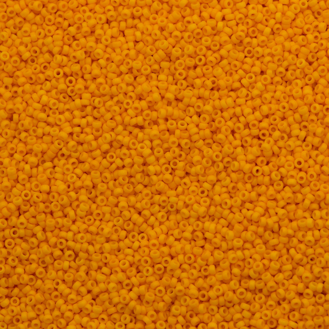 50g Miyuki Round Seed Bead 11/0 Duracoat Opaque Dyed Light Squash (4453)