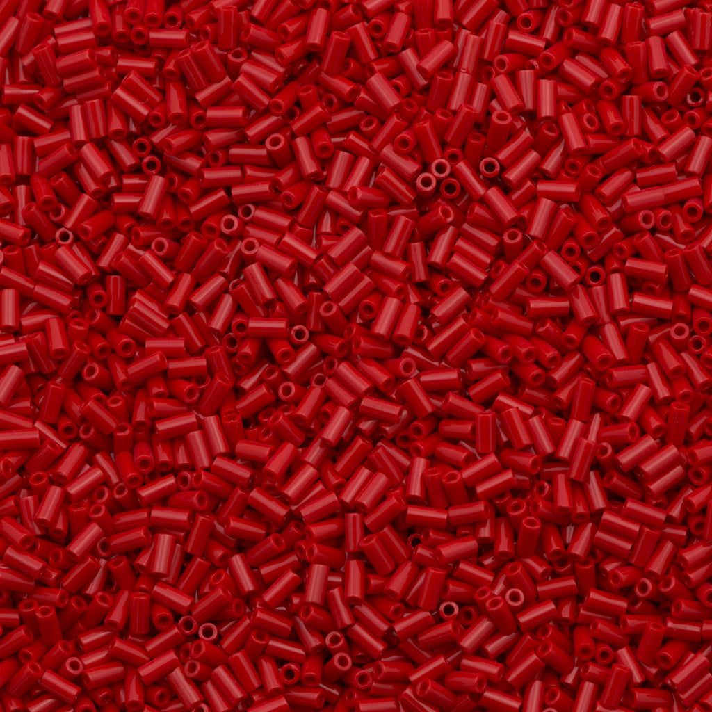 Miyuki 3mm Bugle Bead Opaque Dark Red 5-inch Tube (408)