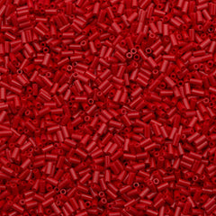 Miyuki 3mm Bugle Bead Opaque Dark Red 5-inch Tube (408)