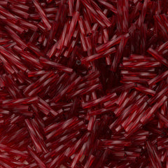 Miyuki 2x12mm Twisted Bugle Bead Transparent Dyed Cranberry 25g (1716)