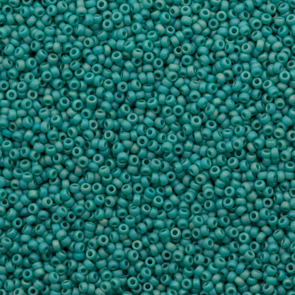 Miyuki Round Seed Bead 8/0 Opaque Matte Turquoise AB 22g Tube (412FR)