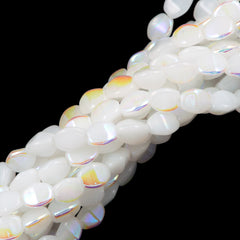 100 Czech Pinch Beads White AB (02020AB)