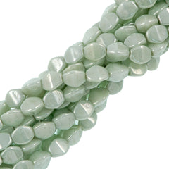 100 Czech Pinch Beads Green Luster (02020GL)