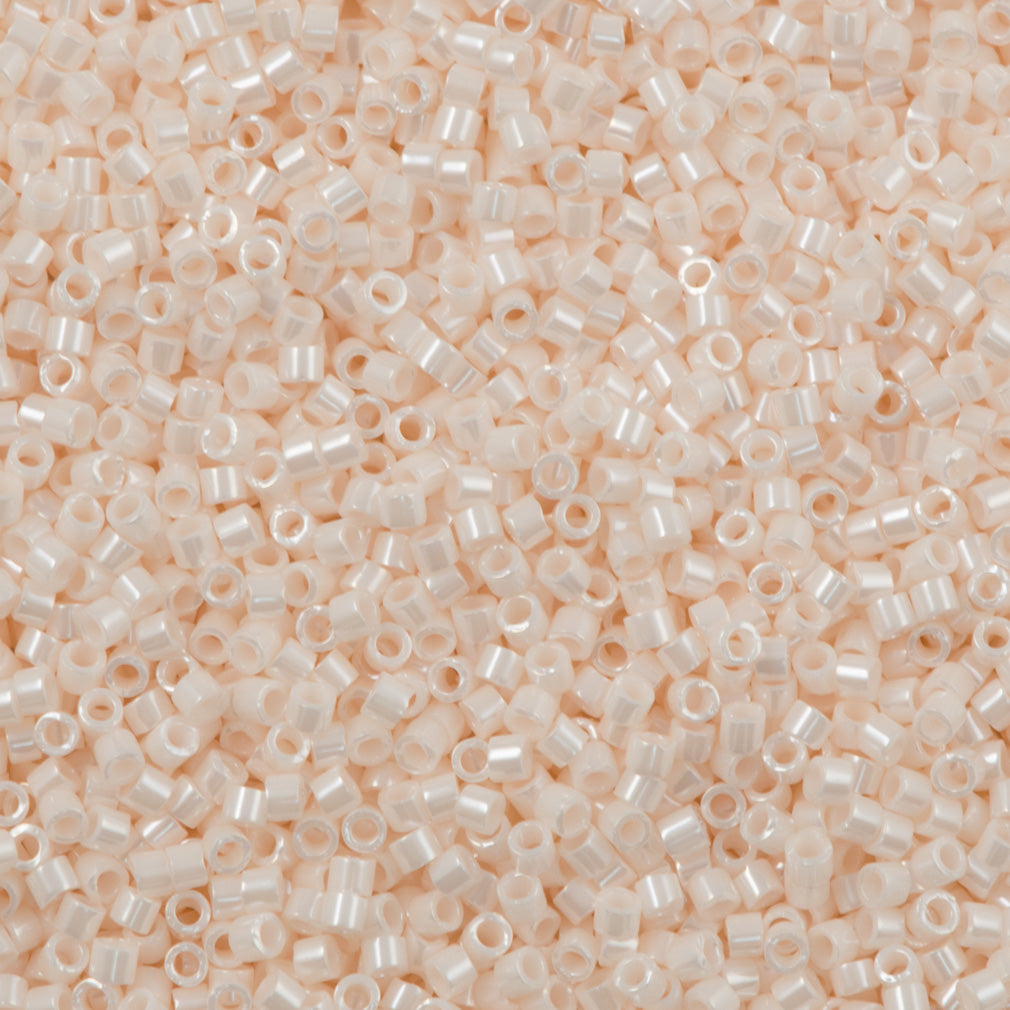 Miyuki Delica Seed Bead 11/0 Opaque Luster Blushed White 2-inch Tube DB1530