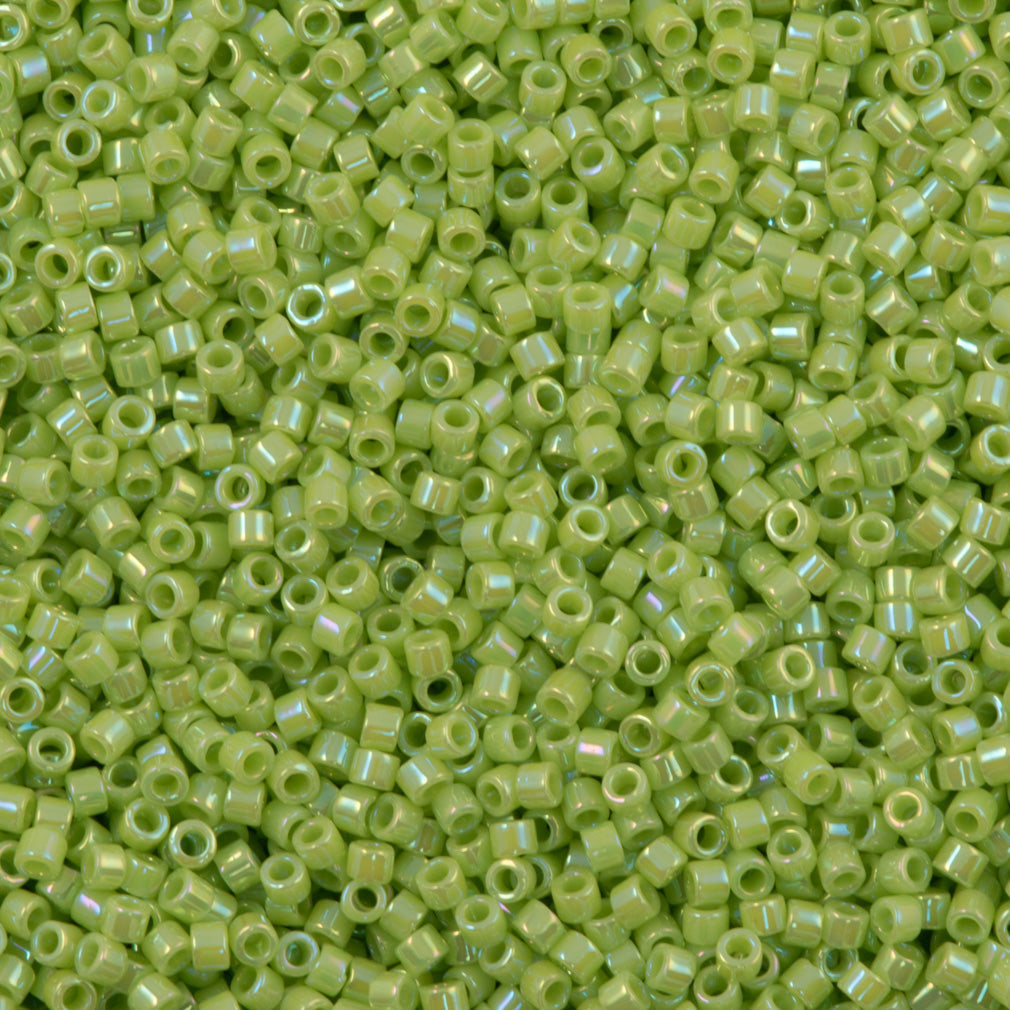 100g Miyuki Delica seed bead 11/0 Opaque Lime AB DB169