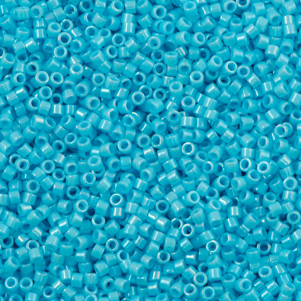 Miyuki DELICA Seed Beads 11/0 LT. BLUE LINED CRYSTAL AB (7.6 grams tube)