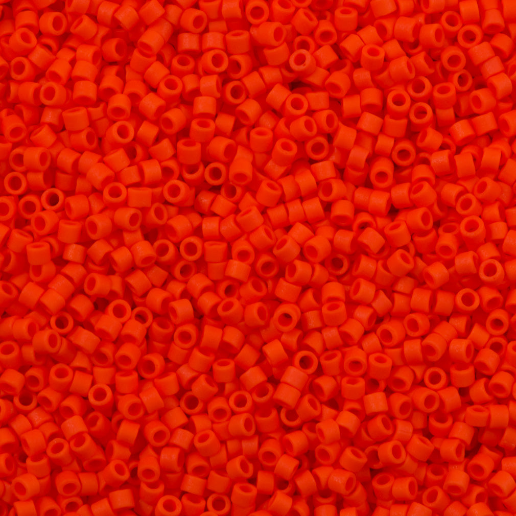 25g Miyuki Delica Seed Bead 11/0 Matte Opaque Red Coral DB757