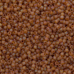 50g Toho Round Seed Bead 8/0 Transparent Matte Dark Amber AB (162CF)
