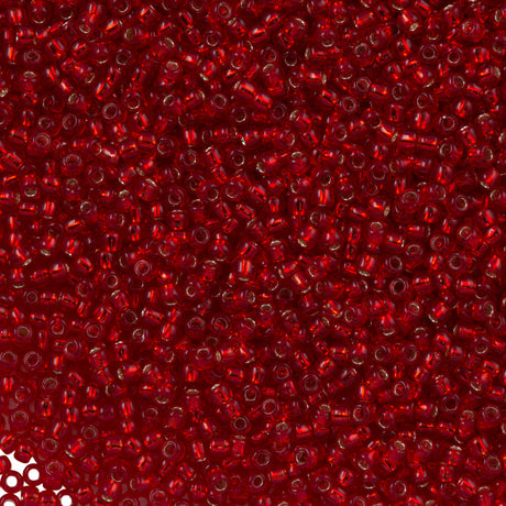 50g Toho Round Seed Bead 11/0 Silver Lined Garnet (25C)