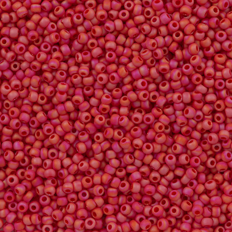 50g Toho Round Seed Bead 11/0 Opaque Matte Cherry AB (405F)
