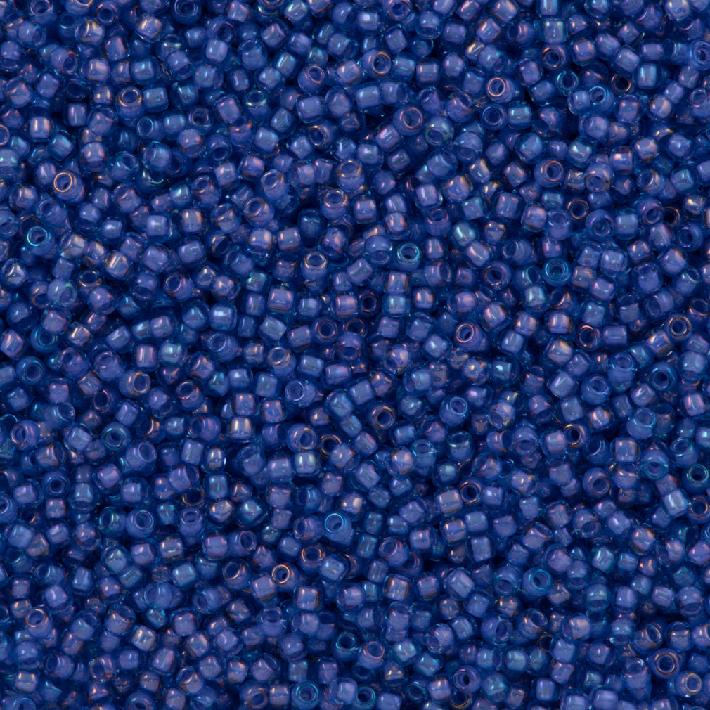 50g Toho Round Seed Beads 11/0 Inside Color Lined Purple Light Blue (934)