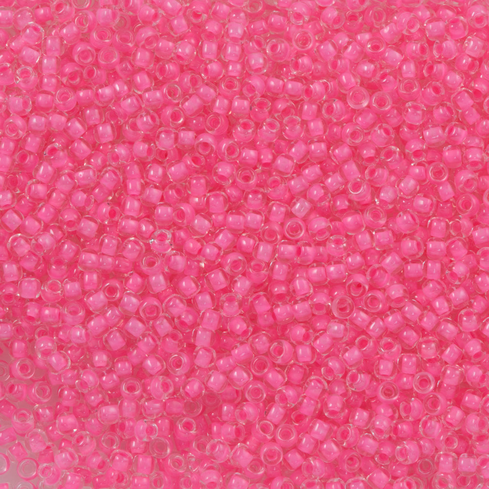 Toho Round Seed Bead 11/0 Inside Color Lined Carnation 2.5-inch Tube (965)