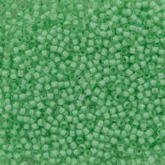 Toho Round Seed Bead 11/0 Inside Color Lined Neon Sea Foam 2.5-inch Tube (975)