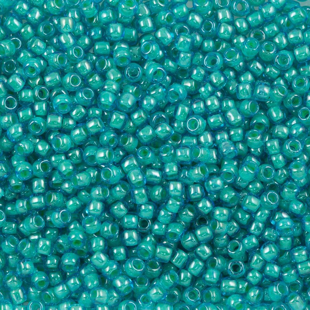 50g Toho Round Seed Beads 6/0 Inside Color Lined Aqua Blue (954)