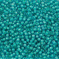 50g Toho Round Seed Beads 6/0 Inside Color Lined Aqua Blue (954)