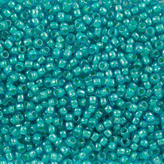 Toho Round Seed Beads 6/0 Inside Color Lined Aqua Blue 2.5-inch tube (954)