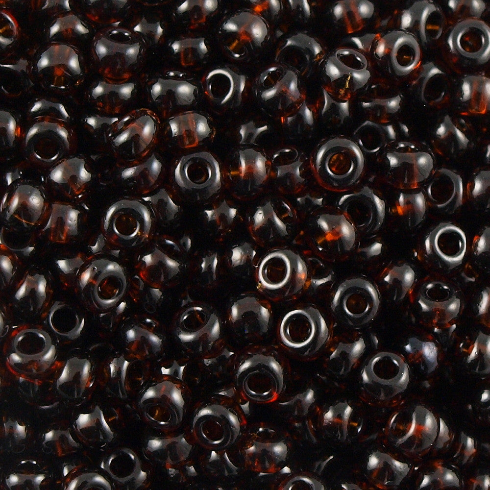 Czech Seed Bead 6/0 Transparent Dark Topaz 50g (10140)