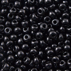 Czech Seed Bead 6/0 Opaque Jet Black 50g (23980)