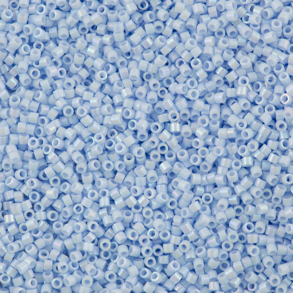 25g Miyuki Delica Seed Bead 11/0 Opaque Luster Arctic Blue AB DB1507