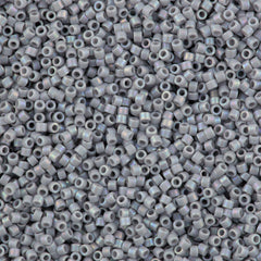 25g Miyuki Delica Seed Bead 11/0 Opaque Matte Ghost Gray AB DB1598