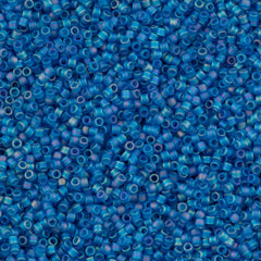 Miyuki Delica Seed Bead 15/0 Transparent Matte Capri Blue AB 2-inch Tube DBS862