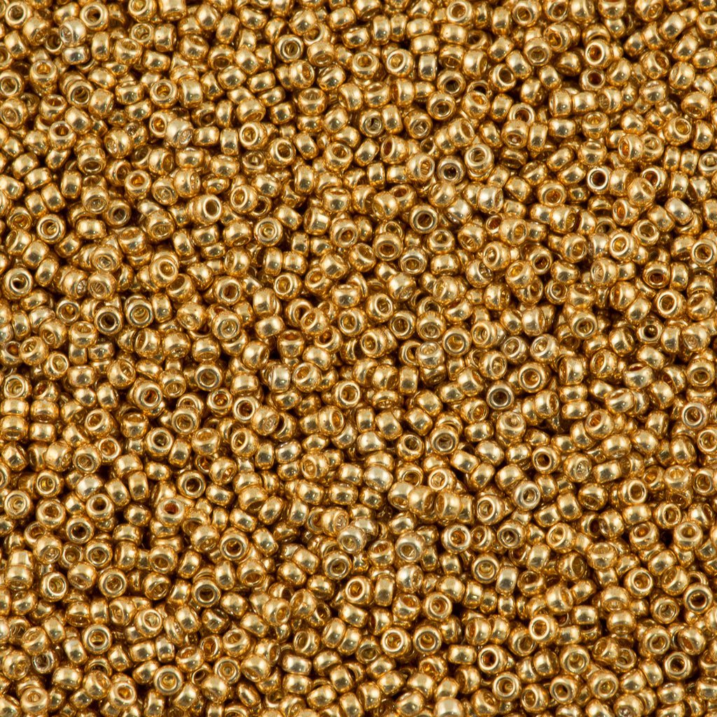 Miyuki Round Seed Bead 15/0 Galvanized Gold 2-inch Tube (1053)