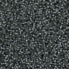 Miyuki Round Seed Bead 11/0 Matte Silver Lined Grey 22g Tube (21F)