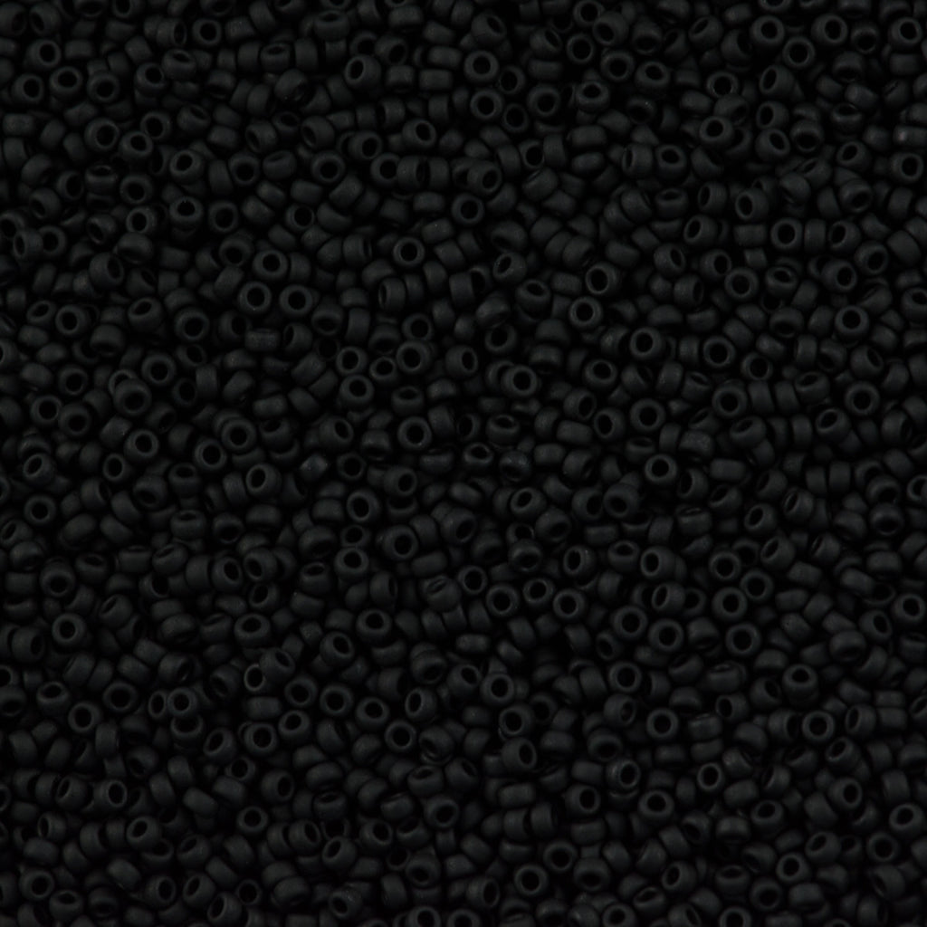 Miyuki Round Seed Bead 15/0 Opaque Matte Black 2-inch Tube (401F)