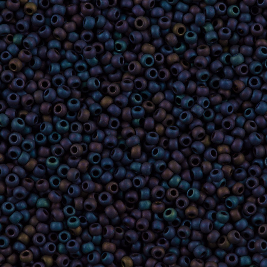 50g toho Round Seed Bead 8/0 Matte Metallic Blue Iris (82F)