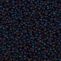 50g Toho Round Seed Bead 8/0 Matte Metallic Blue Iris (82F)