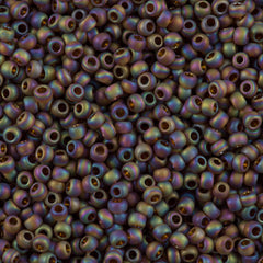 Toho Round Seed Bead 15/0 Transparent Matte Cranberry AB 2.5-inch Tube (177F)