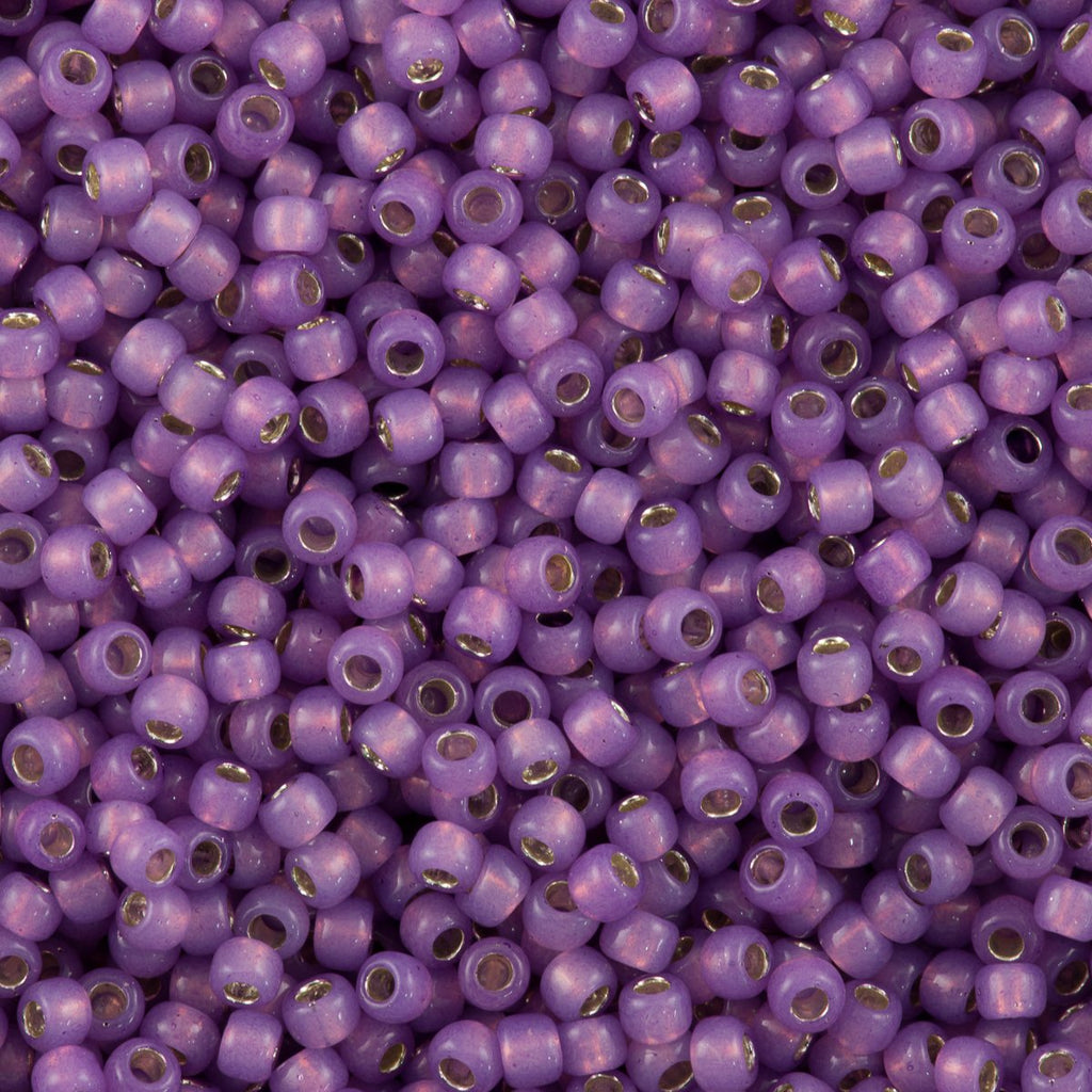 50g Toho Round Seed Beads 6/0 Silver Lined Milky Amethyst (2108)