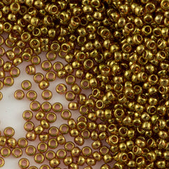 Toho Round Seed Beads 6/0 Gold Luster Transparent Pink 5.5-inch tube (421)