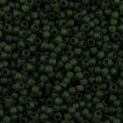 50g Toho Round Seed Bead 8/0 Transparent Matte Moss (940F)