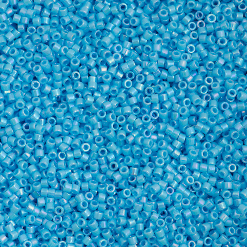 25g Miyuki Delica Seed Bead 11/0 Opaque Light Blue AB DB164 – Aura