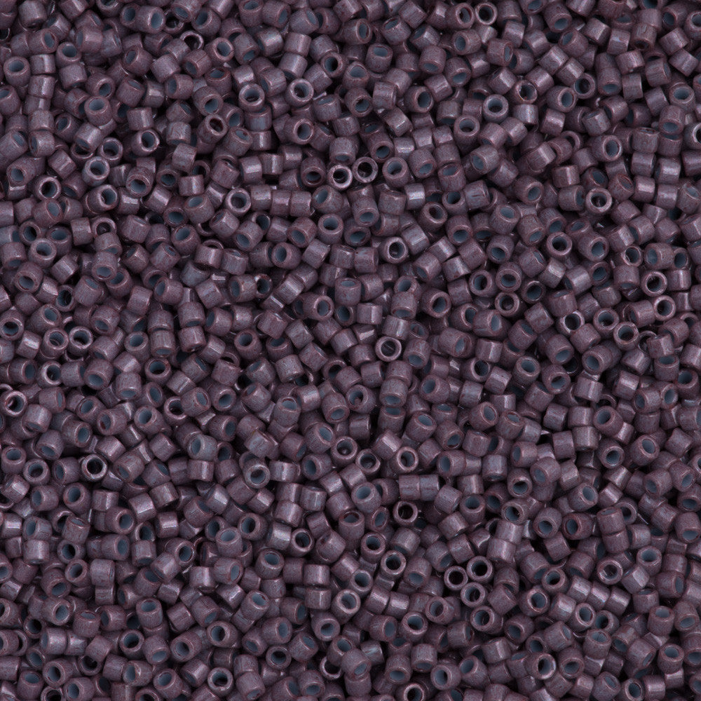 25g Miyuki Delica Seed Bead 11/0 Opaque Dyed Dark Purple DB662