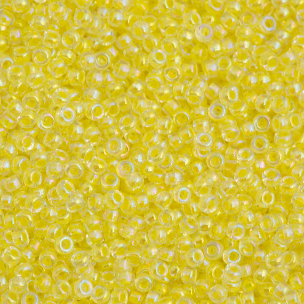 Miyuki Round Seed Bead 15/0 Inside Color Lined Light Yellow AB 2-inch Tube (273)