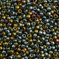 Toho Round Seed Beads 8/0 Galvanized Blue Gold 5.5-inch tube (721)