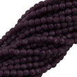 100 Czech Fire Polished 2mm Round Bead Opaque Purple (23030)
