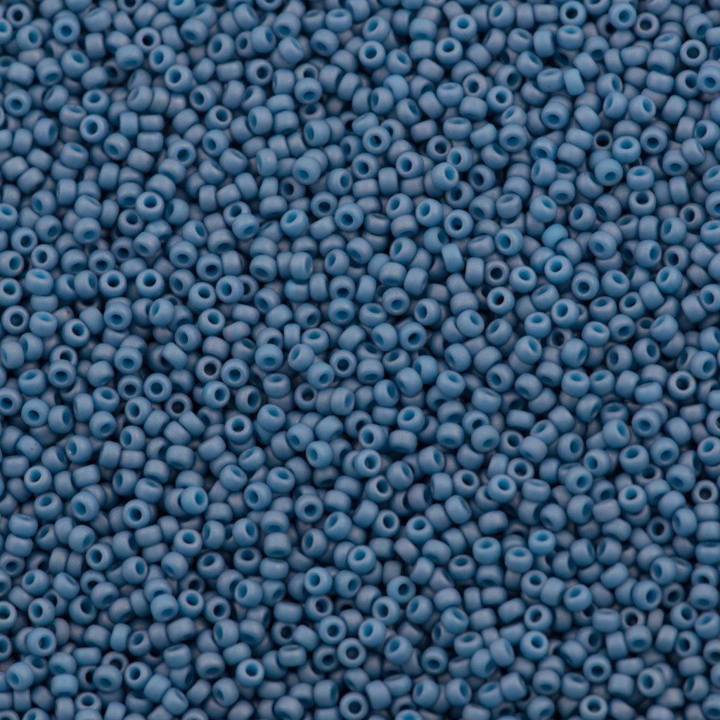 50g Miyuki Round Seed Bead 11/0 Opaque Matte Slate Blue (2038)
