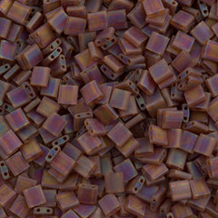 Miyuki Tila Seed Bead Transparent Matte Dark Amber AB 7g Tube (134FR)