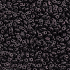 Super Duo 2x5mm Two Hole Beads Metallic Suede Dark Plum 15g (79083)